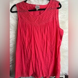 Como Vintage Coral Sleeveless Blouse